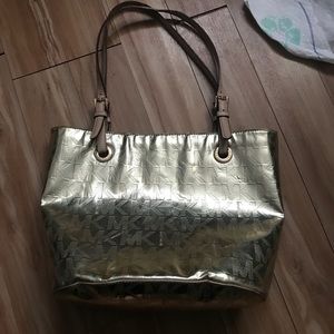 Gold Michael Kors tote